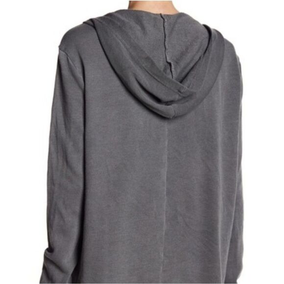 SUSINA Gray Drape Knit Hooded Cardigan size M - Picture 3 of 7